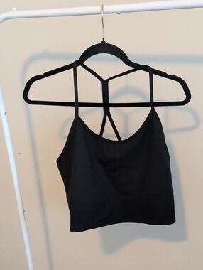 Black Strappy Crop Tank Top